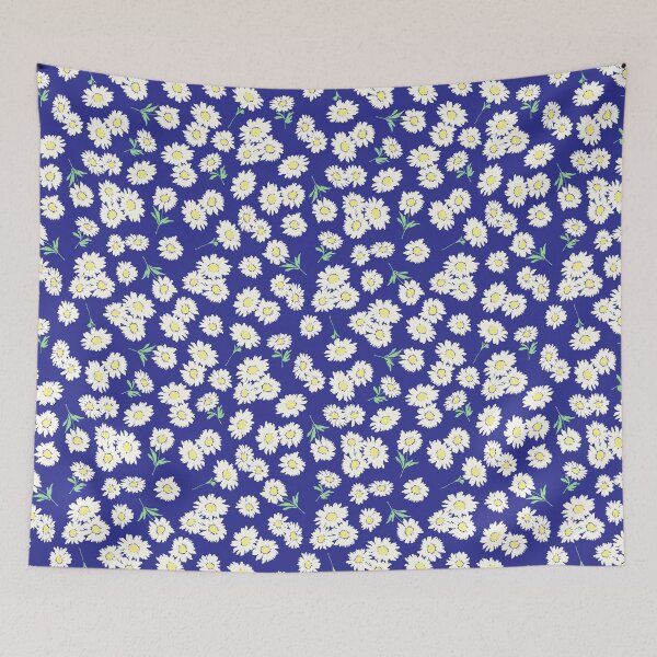 Item preview, sunflower mini small ditsy daisy vintage vibe blue daisies prairie style designed and sold by blomastudios.