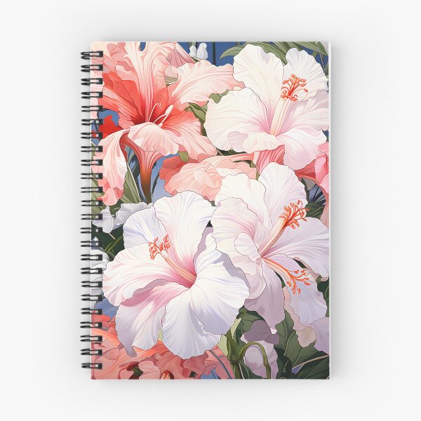Item preview, Hibiscus flowers, exotic plants illustration designed and sold by Flowtime.