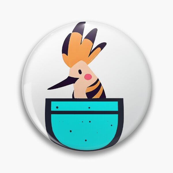 Item preview, Cute hoopoe sitting in teal pocket designed and sold by ColorOfBirds.