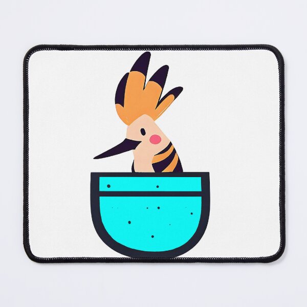 Item preview, Cute hoopoe sitting in teal pocket designed and sold by ColorOfBirds.
