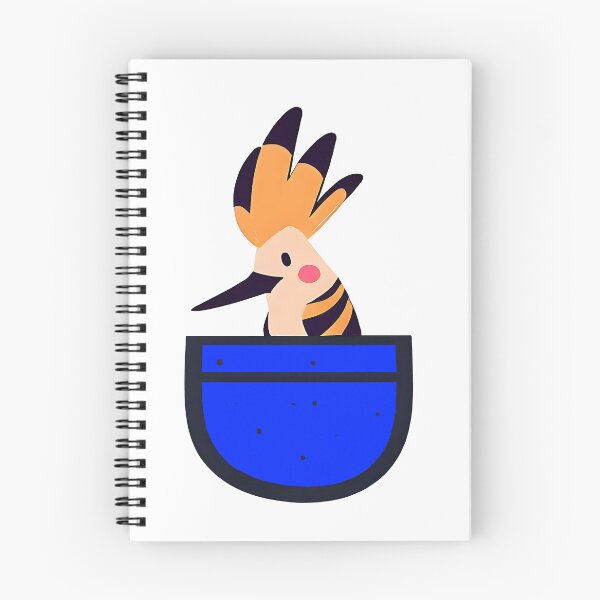 Item preview, Cute hoopoe sitting in blue pocket designed and sold by ColorOfBirds.