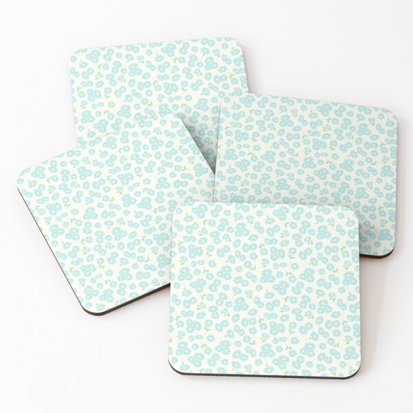 Item preview, sunflower mini small ditsy daisy vintage vibe pastel blue daisies prairie style designed and sold by blomastudios.