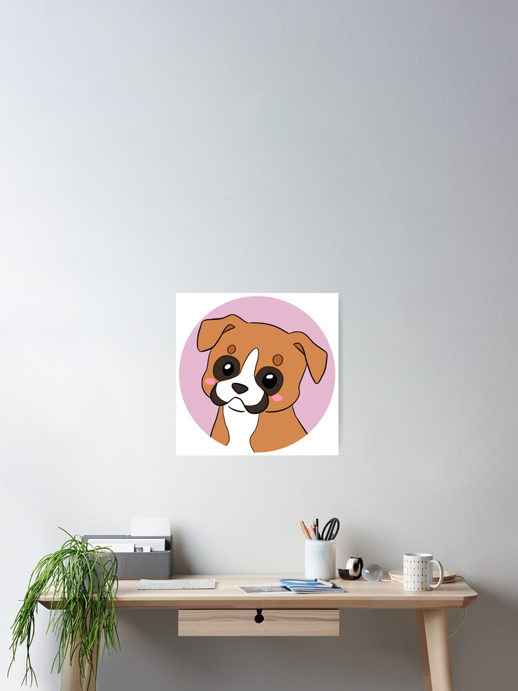 Cute boxer dog cartoon illustration 