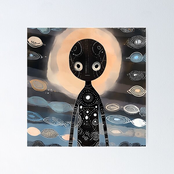 Item preview, "The Lonely and Sad Child Alien: A Whimsical Depiction" designed and sold by Art-Vortex-fr.
