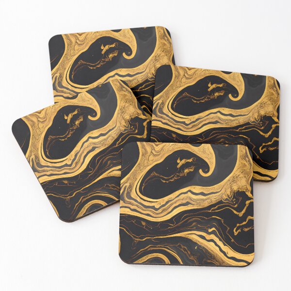 Item preview, Abstract black marble with golden sand designed and sold by Pixeledfox.