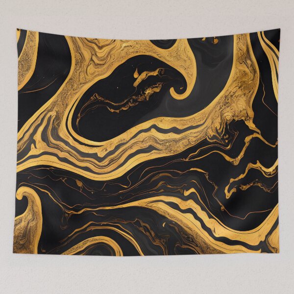 Item preview, Abstract black marble with golden sand designed and sold by Pixeledfox.