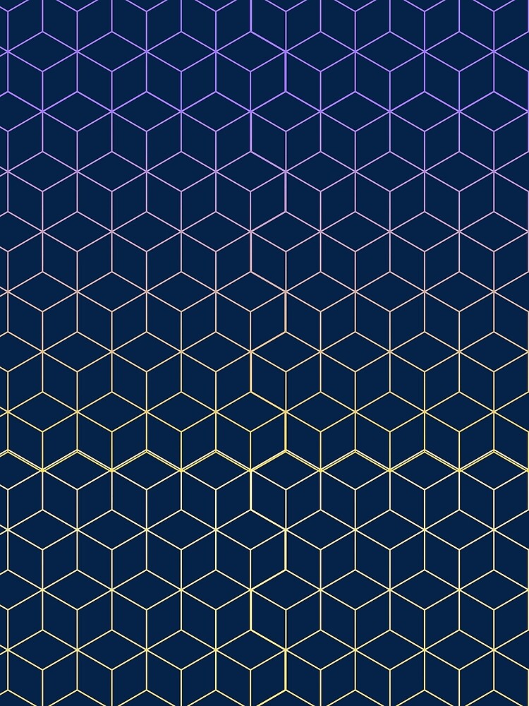 Thumbnail 3 of 3, Scarf, Navy Blue Modular Abstract Patterns designed and sold by EverAfterStudio.
