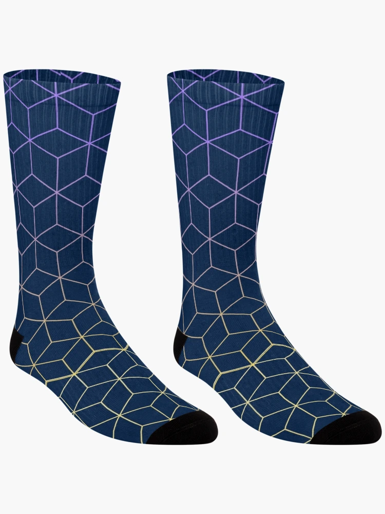 Thumbnail 3 of 5, Socks, Navy Blue Modular Abstract Patterns designed and sold by EverAfterStudio.
