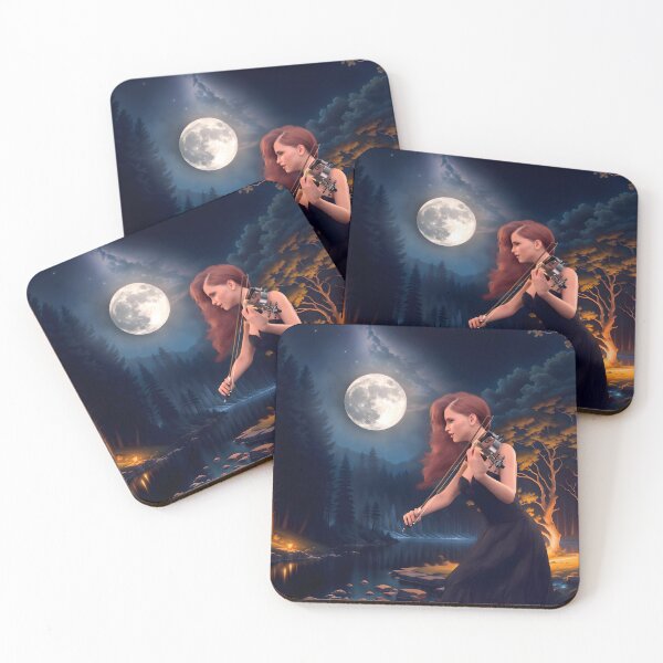 Item preview, Woman play violin for the moon designed and sold by AnnArtshock.