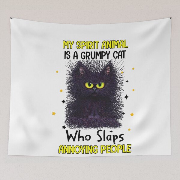 Item preview, Vintage My Spirit Animal Is A Grumpy Funny Cat  designed and sold by EagmianPheolea.