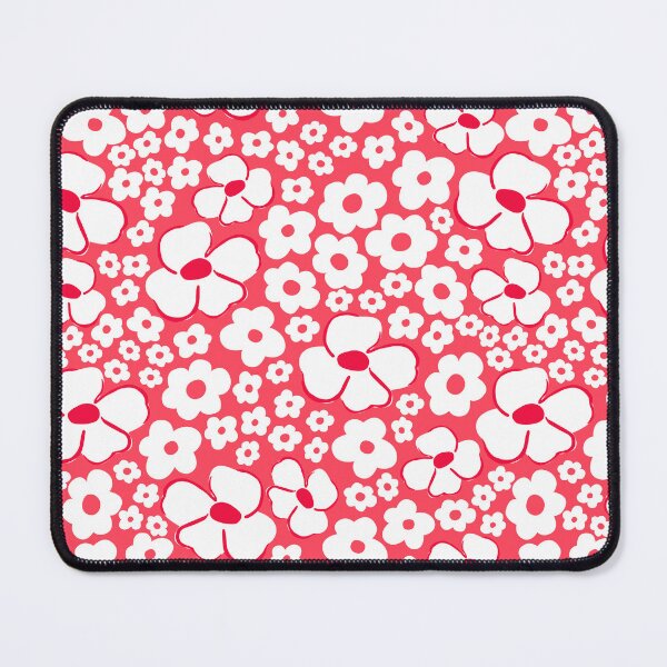 Item preview, big cute florals bright red danish style flowers super retro groovy 60s 70s era designed and sold by blomastudios.