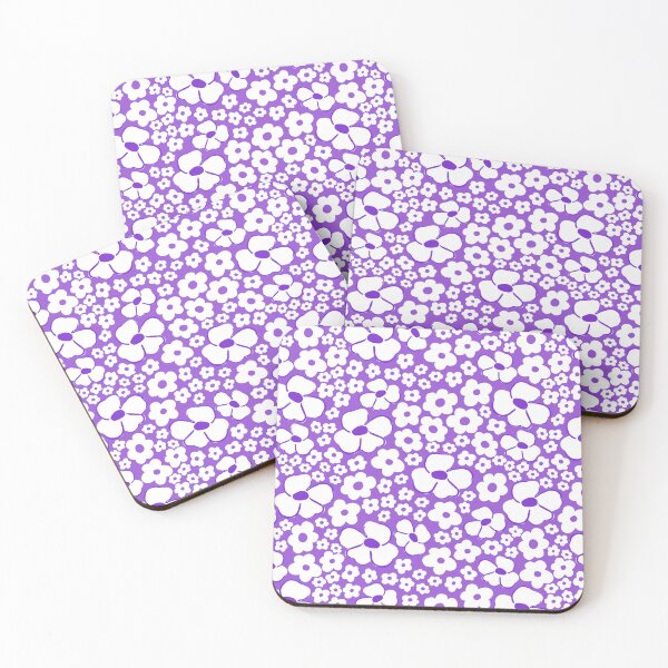 Item preview, big cute florals bright purple danish style flowers super retro groovy 60s 70s era designed and sold by blomastudios.