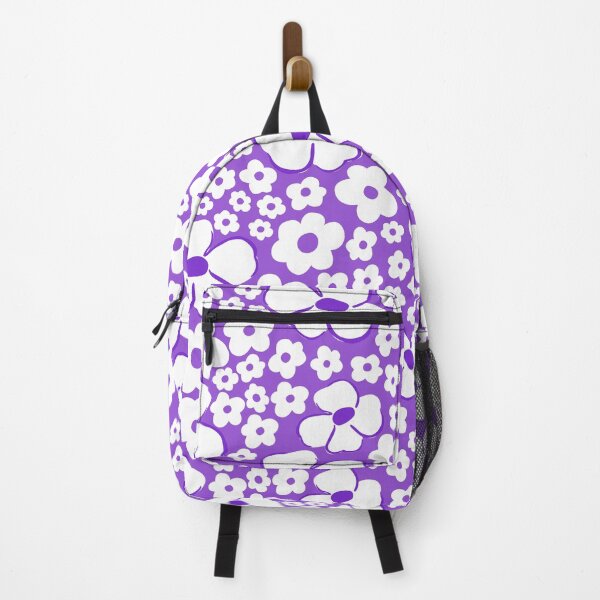 Item preview, big cute florals bright purple danish style flowers super retro groovy 60s 70s era designed and sold by blomastudios.