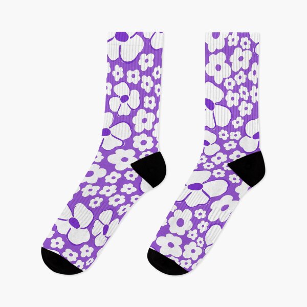 Item preview, big cute florals bright purple danish style flowers super retro groovy 60s 70s era designed and sold by blomastudios.