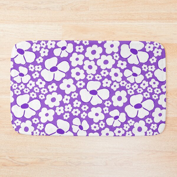 Item preview, big cute florals bright purple danish style flowers super retro groovy 60s 70s era designed and sold by blomastudios.
