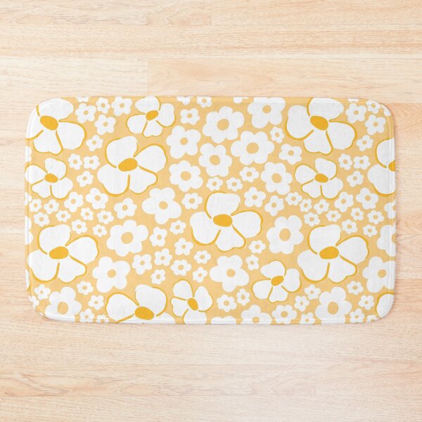 Item preview, big cute florals peach orange danish style flowers super retro groovy 60s 70s era designed and sold by blomastudios.