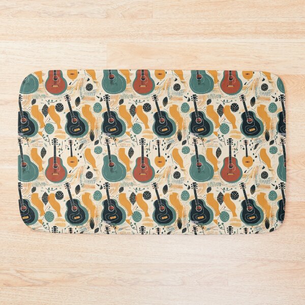 Item preview, Summery modern pattern with guitar motifs designed and sold by Pflugart.