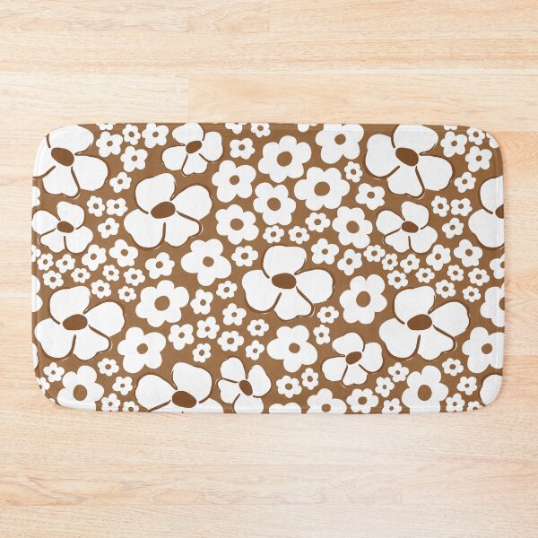 Item preview, big cute florals brown danish style flowers super retro groovy 60s 70s era designed and sold by blomastudios.