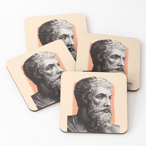 Item preview, Greek playwright Aristophanes - orange - illustration  designed and sold by Litstoy.