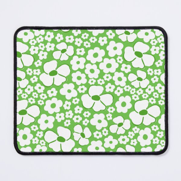 Item preview, big cute florals green danish style flowers super retro groovy 60s 70s era designed and sold by blomastudios.