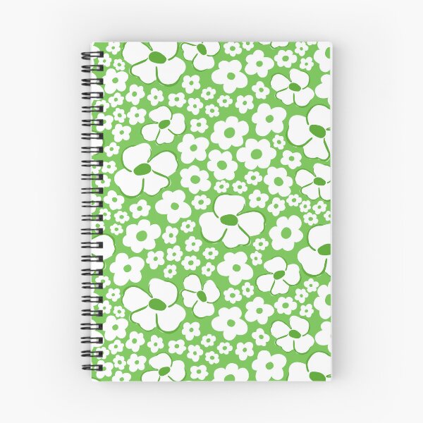 Item preview, big cute florals green danish style flowers super retro groovy 60s 70s era designed and sold by blomastudios.