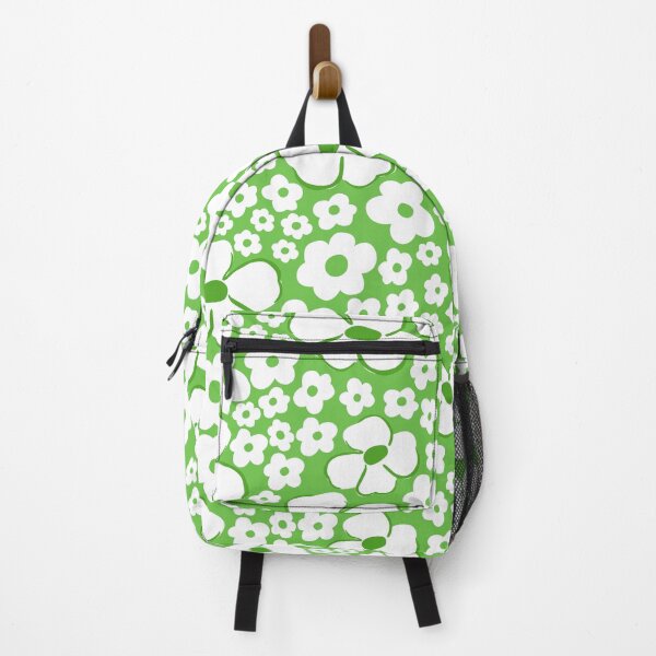 Item preview, big cute florals green danish style flowers super retro groovy 60s 70s era designed and sold by blomastudios.