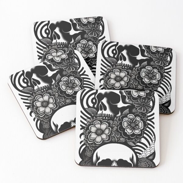 Item preview, skull with flowers designed and sold by Navneet1202.