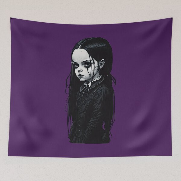 Item preview, Girly Goth Scary Movie Fan Portrait designed and sold by SoccaTamam.