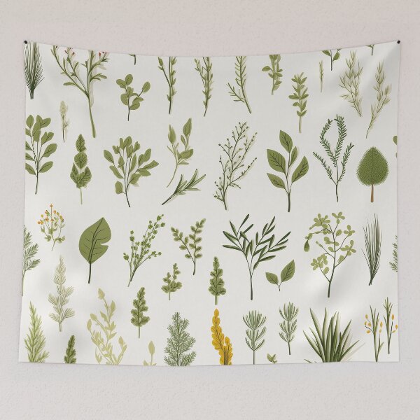 Item preview, Green Herbs Pattern designed and sold by CoputerEasel.
