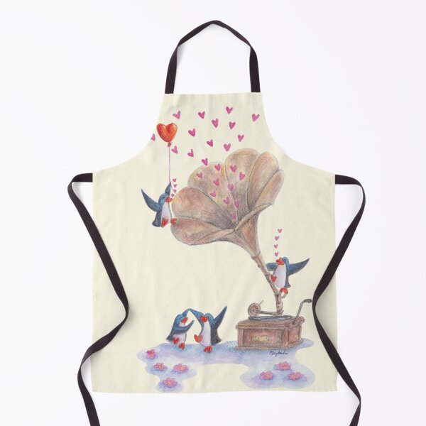 Item preview, Penguins dancing and enjoying music around a retro gramophone. designed and sold by PenguinGirl-Art.