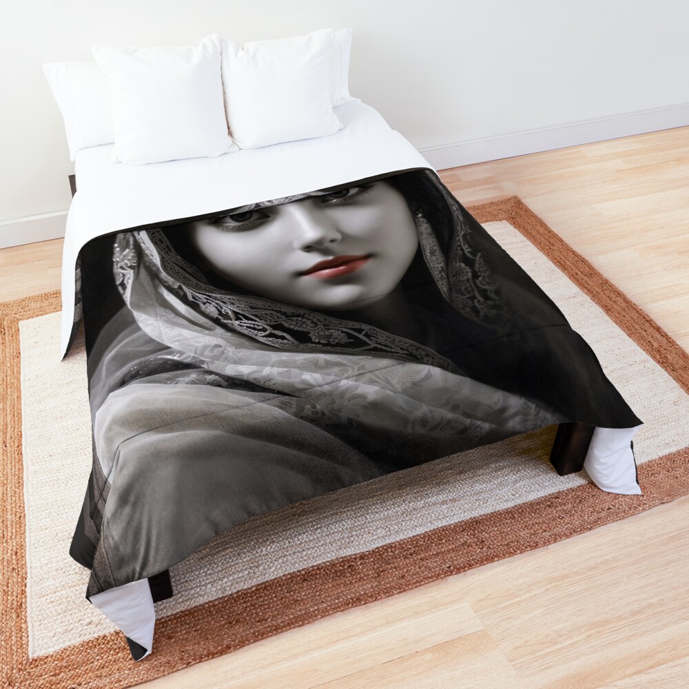 Portrait Of Cidihan Duhnie Captivating Fantasy AI Concept Art by Xzendor7 Decorative Comforter