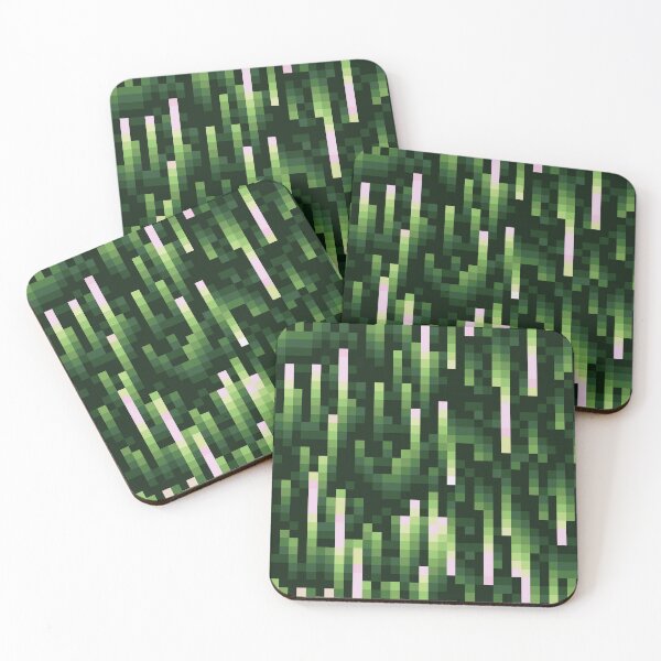Item preview, Evergreen Woods // Modern Green Pink Summer Forest Camouflage Pattern 1980s 8bit Pixel Art designed and sold by mixedpixels.