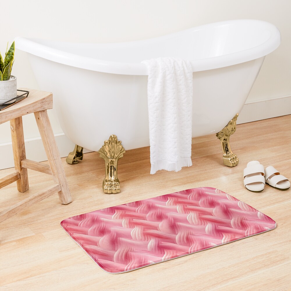 Disover Pink Braid Pattern - Unique and Charming Apparel | Bath Mat