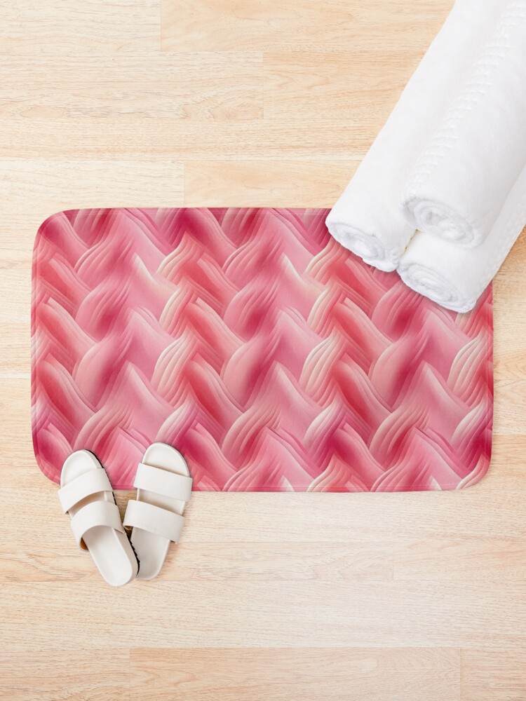 Discover Pink Braid Pattern - Unique and Charming Apparel | Bath Mat