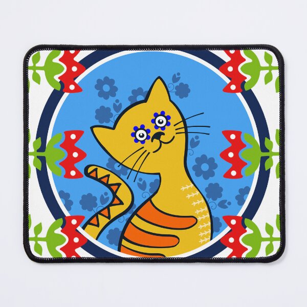 Item preview, Cat With Folk Pattern designed and sold by RitaFancy.