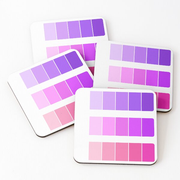 Item preview, VIOLETS || Color Swatches-White Lined || SET 4 designed and sold by ArtsieAxxie.