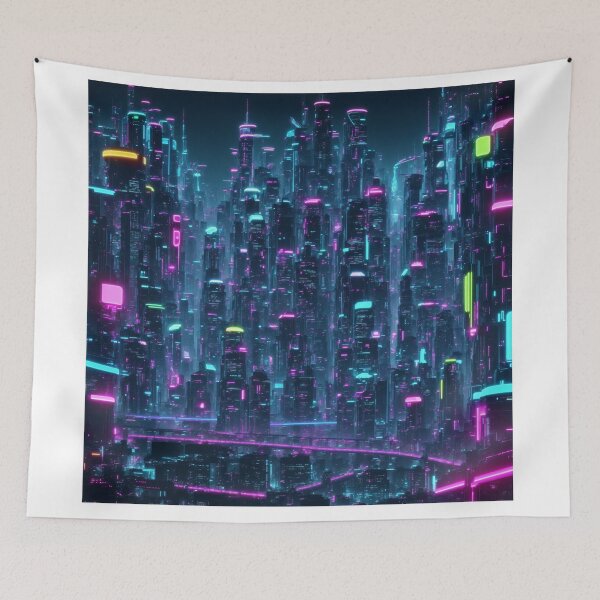 Item preview, Luminous Utopia: An AI-Rendered Futuristic Cityscape designed and sold by RedArtG09.