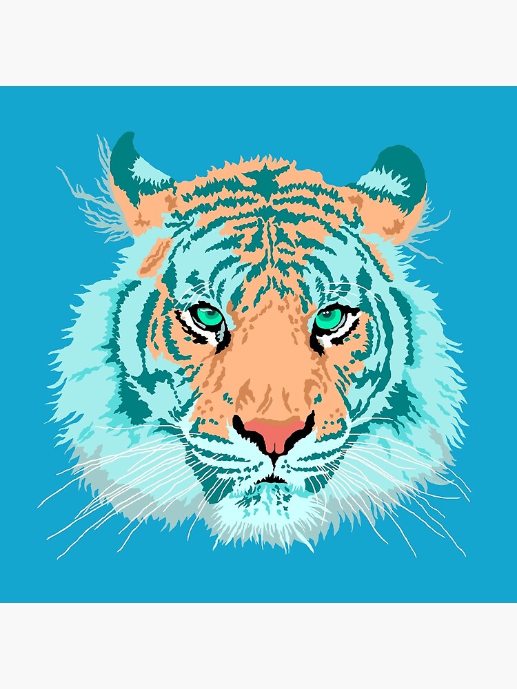 Tiger In Teal And Aqua by theartofvikki