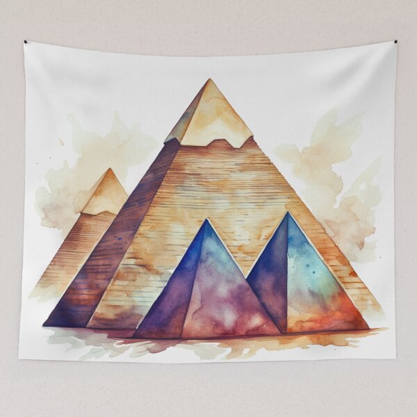 Item preview, Egyptian pyramids illustrator designed and sold by LazyLifestyle.