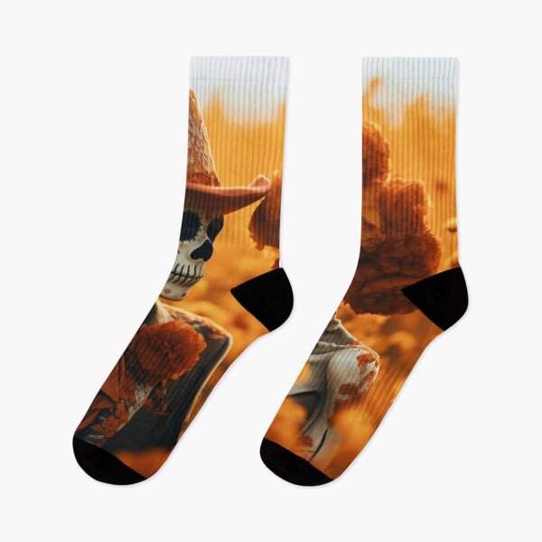 Item preview, A couple of skeleton in an orange field designed and sold by isBotStore.
