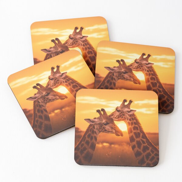 Item preview, A couple of giraffe in a sunset designed and sold by isBotStore.