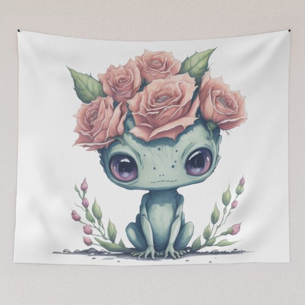 Item preview, Cute alien Catirepto girl in a floral wreath. designed and sold by SaraSumi.