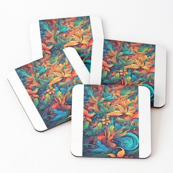 Item preview, Grafitti leaf art in beautiful poppin colors designed and sold by Devilscrib Design.