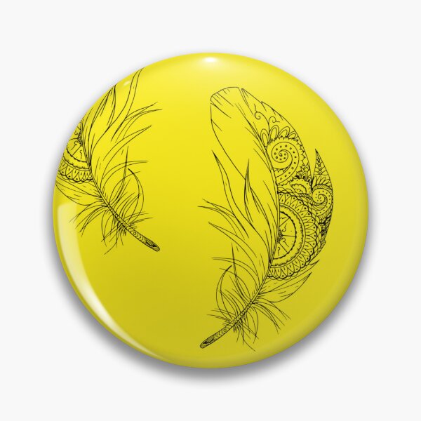 Item preview, Yellow feathers pattern designed and sold by PrintArtVibez.