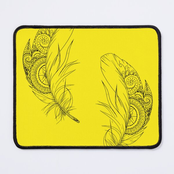 Item preview, Yellow feathers pattern designed and sold by PrintArtVibez.