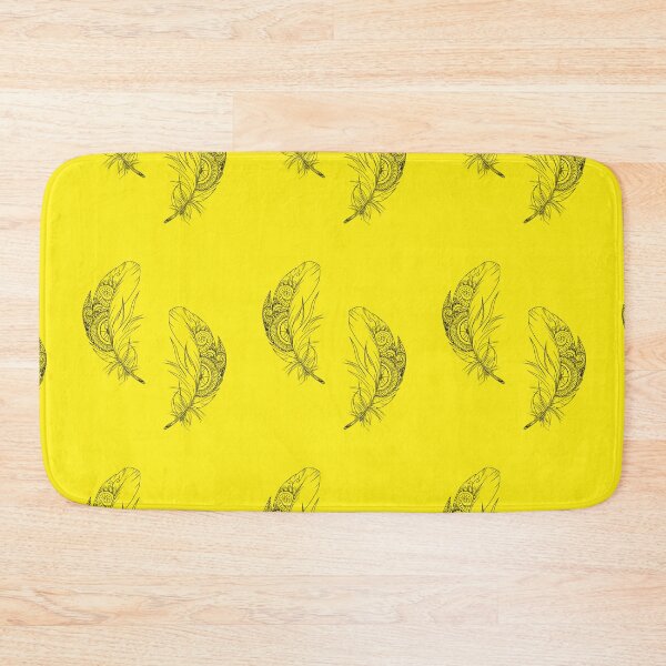 Item preview, Yellow feathers pattern designed and sold by PrintArtVibez.