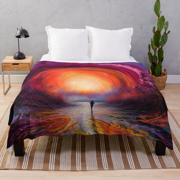 Item preview, Red sunset otherworldly abstract landscape 4 designed and sold by Art by Lilia.