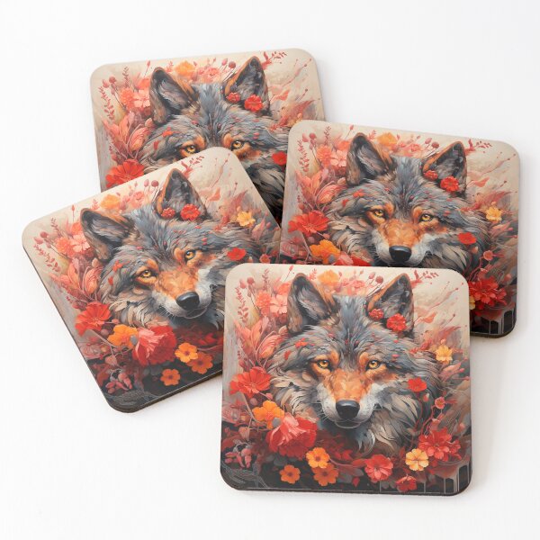 Item preview, Wolf with Flowers #7 | Floral Wolfs designed and sold by Epic Craftroom.