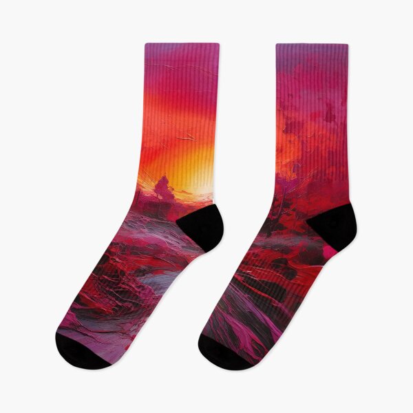 Item preview, Red sunset otherworldly abstract landscape 5 designed and sold by Art by Lilia.