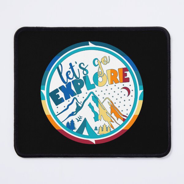 Item preview, Lets Go Explore Bold Sunset Badge designed and sold by Rooster Syndicate.